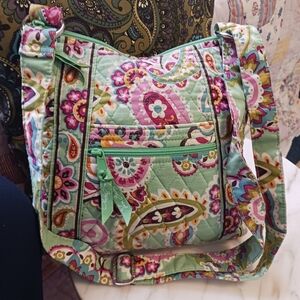 Vintage Vera Bradley 2013 Tutti Frutti Crossbody Bag, Quilted Green Paisley